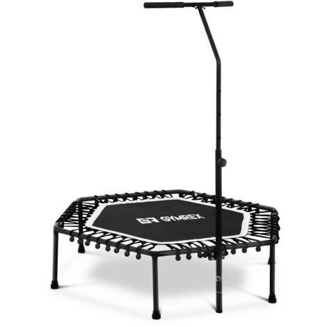 Mini trampoline De Fitness À Élastique Barre De Maintien Tapis 85 x 95 cm Blanc - Blanc