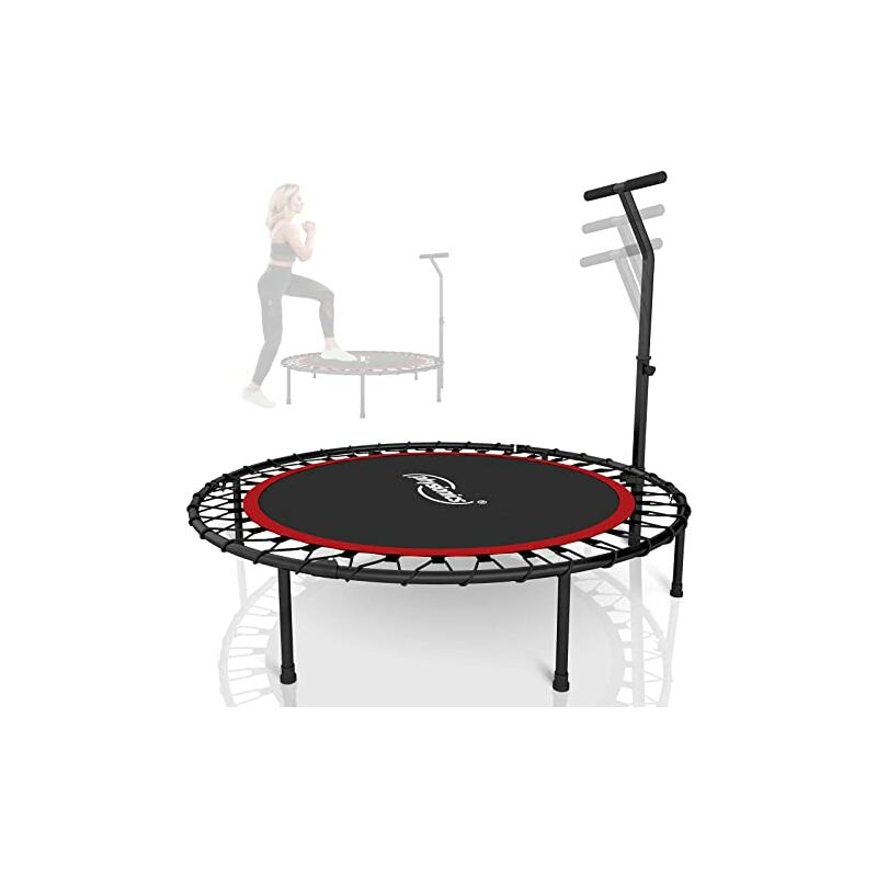 Mini trampoline Tapis élastique Mateau de remise en forme Hauteur réglable ø 100 cm Couleur : Rouge