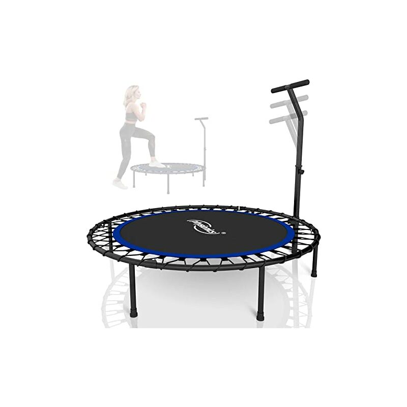 Mini trampoline Tapis élastique Mateau de remise en forme Hauteur réglable ø 100 cm Couleur : Bleu