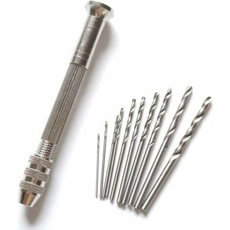 Mini trapano a mano con 10 punte micro twist per pupazzi (0,8-3,0 mm), utensili rotanti, utensili per hobby