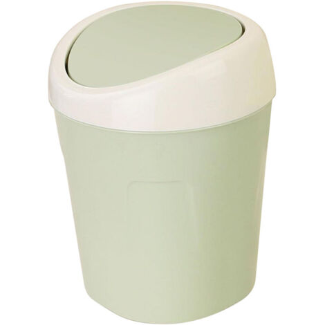 Mini Trash Can avec Couvercle Portable en PP - Rangement Bureau Éco-Friendly - Vert