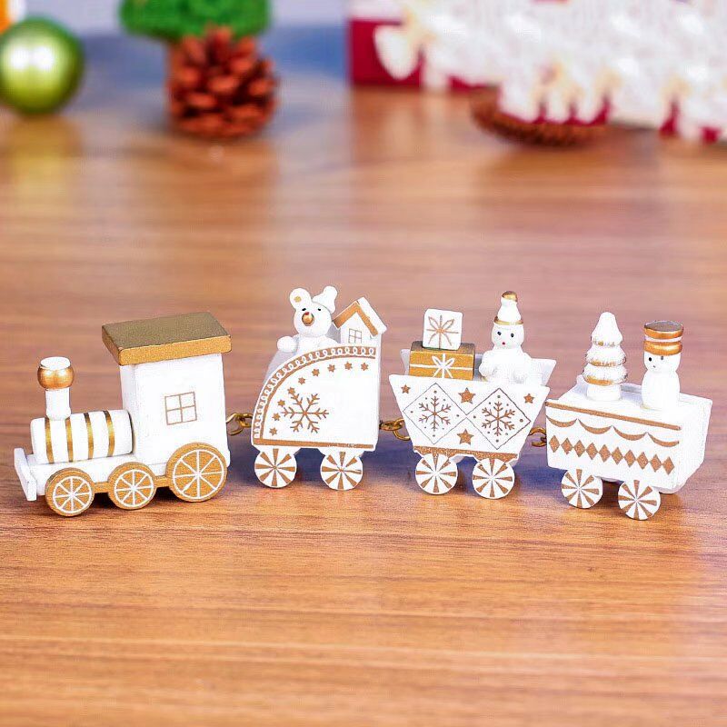 

Mini tren de madera, decoración de trenes navideños, decoración navideña, decoración navideña de caravanas en miniatura, muñecas mini, decoración del