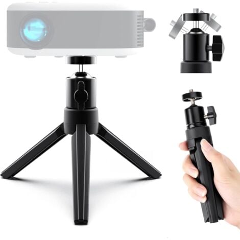 Mini Trépied de Vidéoprojecteur - Trépied pour Mini Projecteur Portable, Support de Projecteur avec Rotule Rotative à 360° en Métal pour Appareil Photo, Mini Projecteur, Webcam/Trépied PTZ