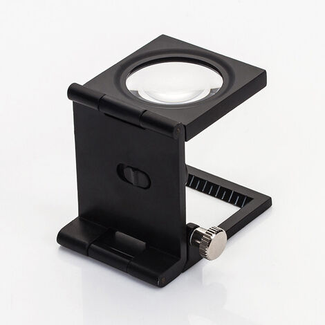 Mini Trois Loupe d'Écran Pliable 10X Loupe en Alliage de Zinc avec Échelle pour Outil de Bijoux Optique Textile 28mm