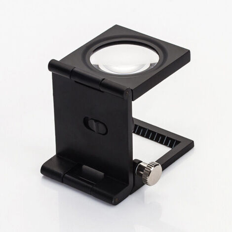 Mini Trois Loupe d'Écran Pliable 10X Loupe en Alliage de Zinc avec Échelle pour Outil de Bijoux Optique Textile 28mm