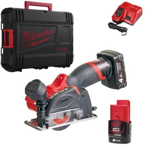 Mini troncatrice multimateriale 76mm M12 + 2 Batt. Milwaukee M12FCOT-422X 1Kg