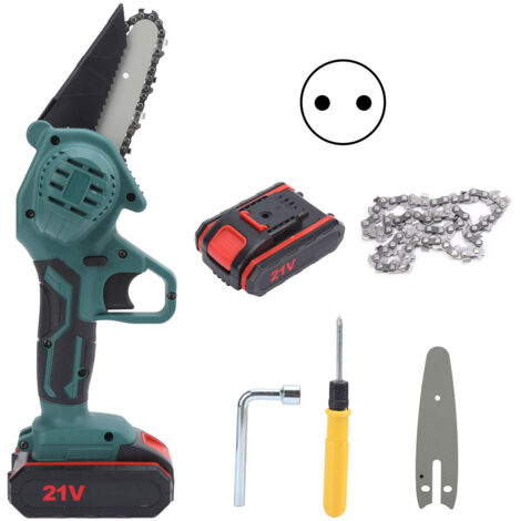 Mini Tronçonneuse Électrique 550W 21V avec 2 Batteries Lithium pour Jardin et Taille