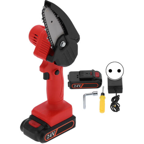 Mini Tronçonneuse Électrique Portable pour Jardin et Bûcheronnage, Outil de Taille FYD‑003 Rouge, Prise EU 110‑240V
