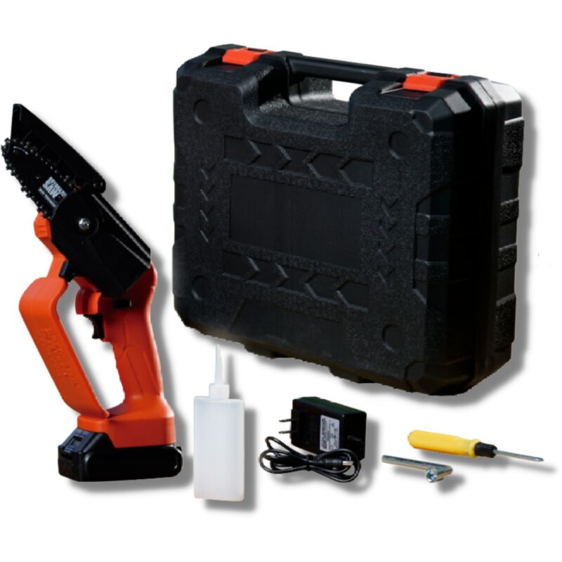 Mini tronçonneuse électrique - Trickblade pro - Rotorazer Mini Chainsaw Venteo Portable et légère - 21 v - Batterie rechargeable - Sans fil - Lumière