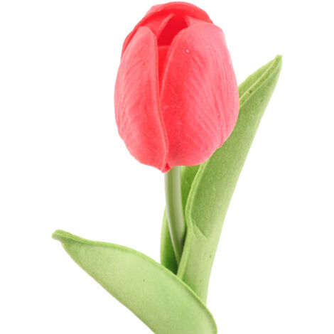 Mini tulipanes artificiales de plástico PU, color rojo, ramo decorativo para bodas, hogar, hoteles, fiestas y eventos.