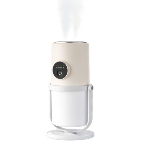 Mini umidificatore portatile - Umidificatore a nebbia fredda con supporto girevole a 360°, funzione timer da 2/8 ore, mini umidificatore per camera da letto, piante, ufficio e auto