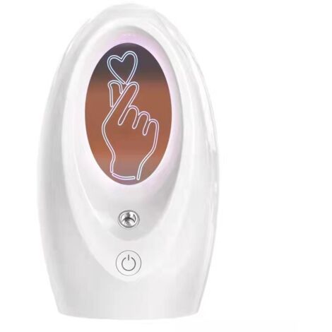 Mini USB Humidifier Silent Night Lamp Aromatherapy Desktop Mist Diffuser for Office Bedroom Pearl White (Finger Heart Pattern)