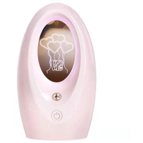 Mini USB Humidifier Silent Night Lamp Aromatherapy Desktop Mist Diffuser for Office Bedroom Sakura Pink (Balloon Pattern)