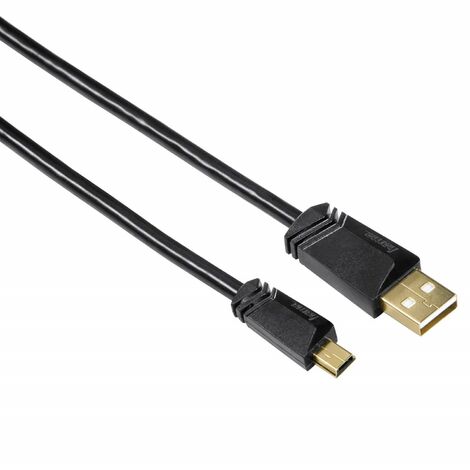 Mini-USB-Kabel vergoldet doppelt geschirmt Schwarz 3m