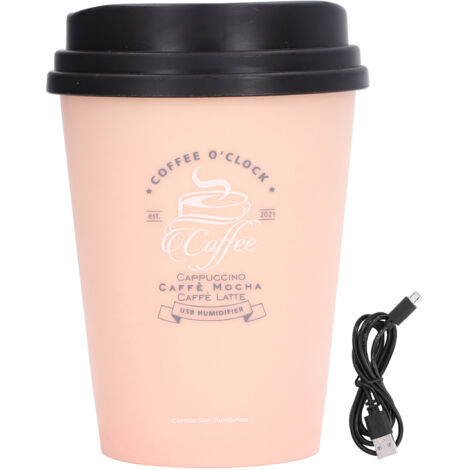 Mini-USB-Luftbefeuchter 300 ml – Becherdesign, leise, automatische Abschaltung, leicht und kompakt für Büro, Auto oder Zuhause – Rosa