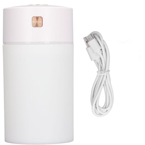 Mini-USB-Luftbefeuchter 300 ml, tragbar für Büro oder Auto – mit farbigem Licht – Weiß