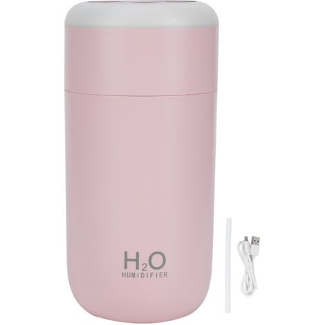 Mini-USB-Luftbefeuchter 350 ml mit Timer und 7-farbiger LED-Beleuchtung – Rosa