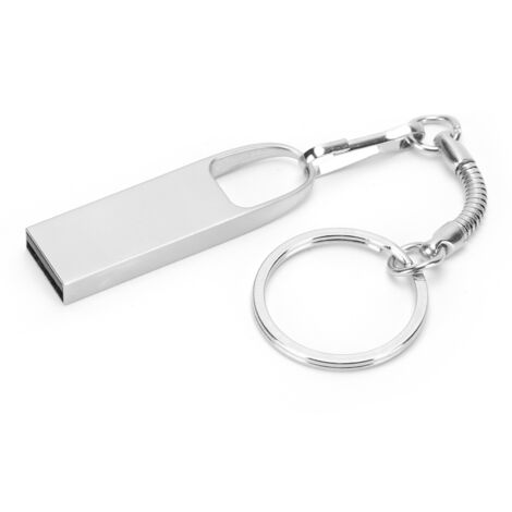 Mini-USB-Stick aus Metall, 128 GB, tragbar – Silber – USB 2.0-Speicherstick für Computer CW10472