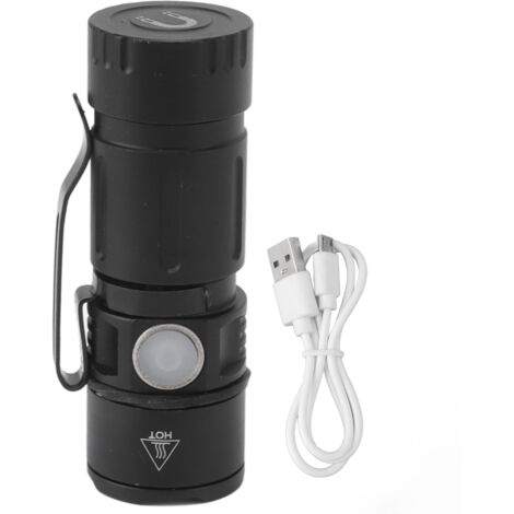 Mini-USB-Taschenlampe, wiederaufladbar, 1000 Lumen, 5 Modi, wasserdicht, kompakt für Wanderungen und Notfälle