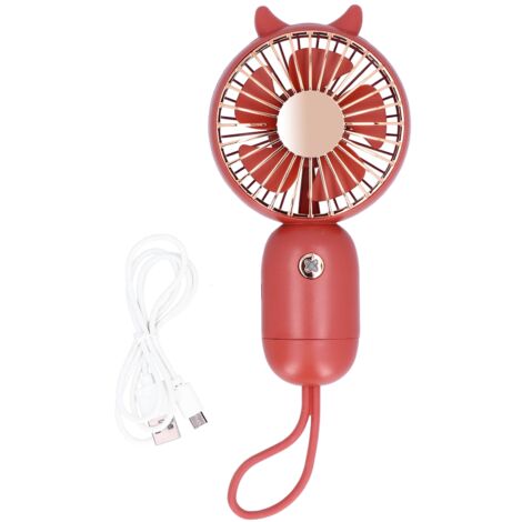 Mini-USB-Taschenventilator, geräuscharm, verstellbar, für Outdoor, Büro, Zuhause, Schule, leuchtend rot