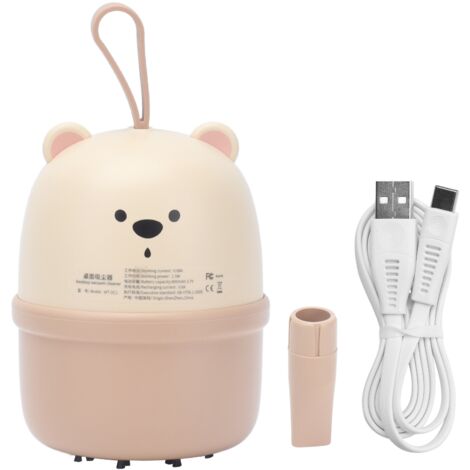 Mini-USB-Tischstaubsauger für Kinder, Bärenförmiger Staubsauger für Tastaturen – Beige