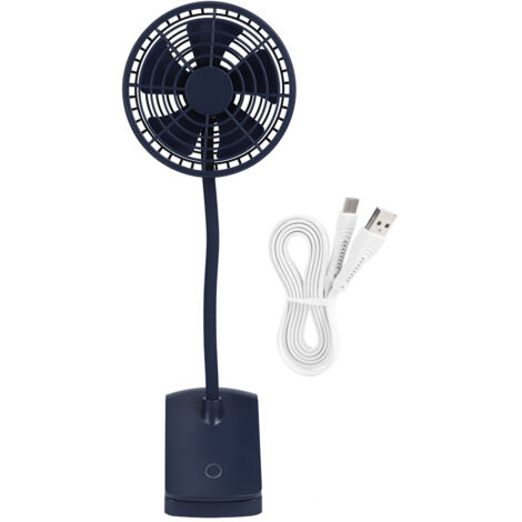 Mini-USB-Tischventilator mit Akku, Clip-Ventilator für die Hosentasche, geeignet für Auto und Büro (Blau)