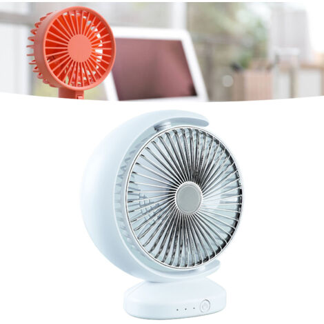 Mini-USB-Ventilator, 3 Geschwindigkeitsstufen, Tischventilator, ABS-Kunststoff, Mondform, 4000 mAh, Silber