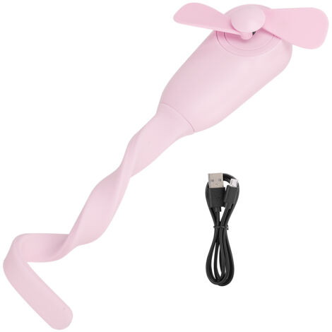 Mini-USB-Ventilator, flexibel, pink – tragbar für Schreibtisch und Nachttisch – mit automatischer Abschaltfunktion