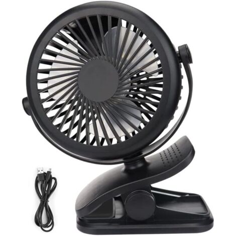 Mini-USB-Ventilator, leiser tragbarer Ventilator mit Akku, 3 Geschwindigkeitsstufen, 360°-Drehung für das Schlafzimmer