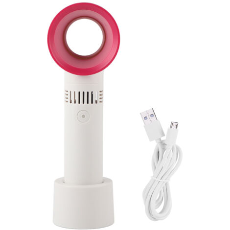 Mini-USB-wiederaufladbarer, blattloser Handventilator für den Innen- und Außenbereich – Weiß
