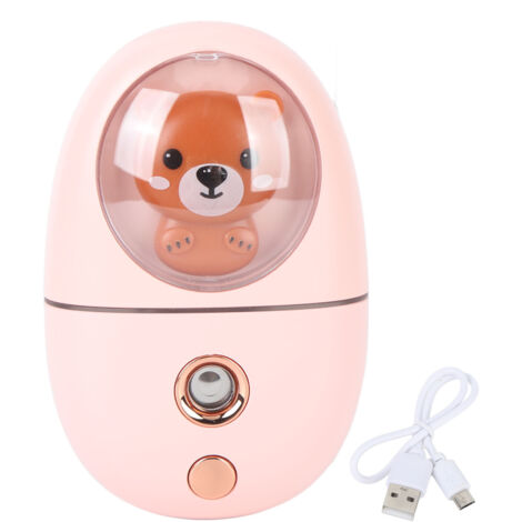 Mini-USB-wiederaufladbarer Gesichtsspray 35 ml, Rosa – Niedlicher Tier-Reise-Luftbefeuchter, 500 mAh