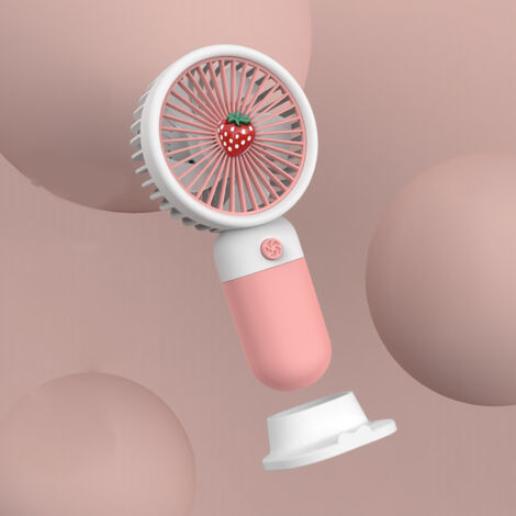 Mini-USB-wiederaufladbarer Handventilator aus weichem Silikon, tragbarer Taschenventilator, Fruchtrosa
