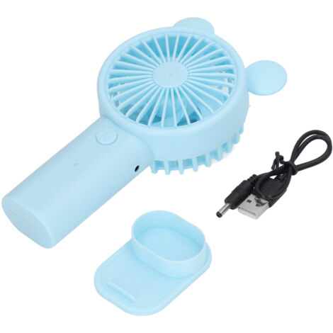 Mini-USB-wiederaufladbarer Taschenventilator 1200mAh mit zwei Motoren, tragbar, blau