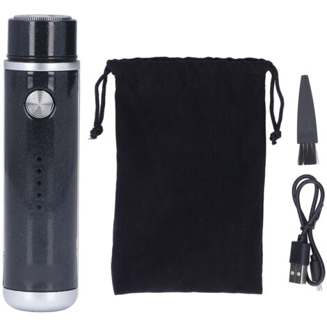 Mini-USB-wiederaufladbarer, tragbarer Elektrorasierer für Damen und Herren – ideal für Reisen, Schwarz