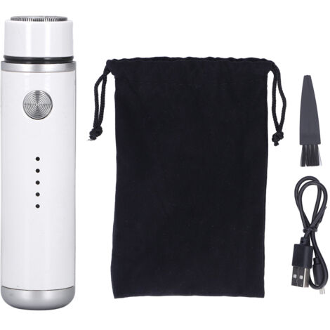 Mini-USB-wiederaufladbarer, tragbarer Elektrorasierer für Damen und Herren – ideal für Reisen – Weiß