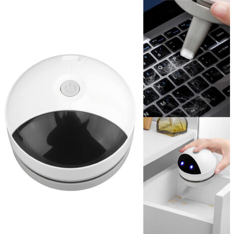 Mini-USB-wiederaufladbarer, tragbarer Tischstaubsauger mit PC-Tastenreinigung und Bürste, ABS, 1200 mAh
