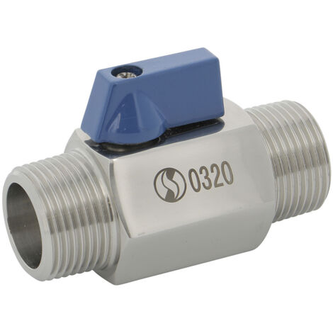 Mini vanne à sphère inox monobloc PN 63 mâle BSP 1/4" (8/13) - Sferaco