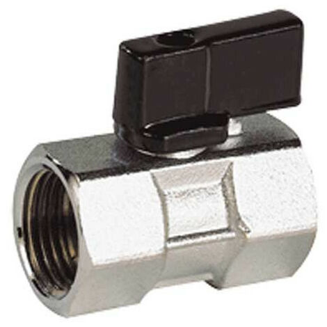Mini-vanne laiton nickelé avec trou de décompression femelle femelle 3/8" (12/17) - PN16 - Sferaco