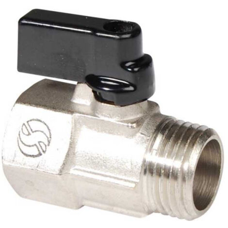 Mini-vanne laiton nickelé mâle femelle 3/8" (12/17) - PN16 - Sferaco