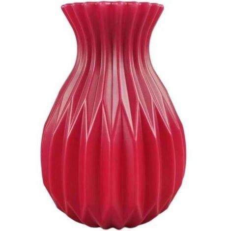 Mini vase à bourgeons coloré en plastique incassable - 17 cm - Anti-fuite - Avec base lestée - Petit centre de table pour la décoration de la maison, du jardin et du bureau - Rouge