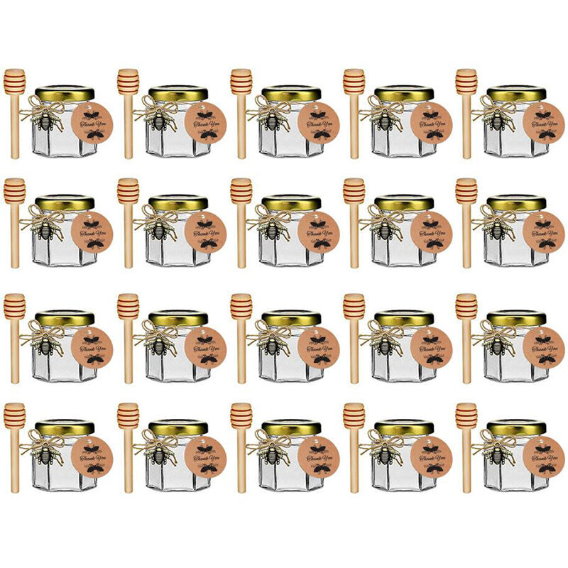Mini vasetti di miele in vetro esagonale-piccoli
