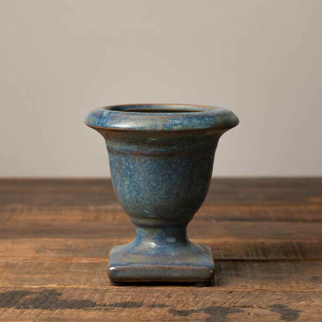 Mini vasque gris bleue en céramique 12x12x12cm