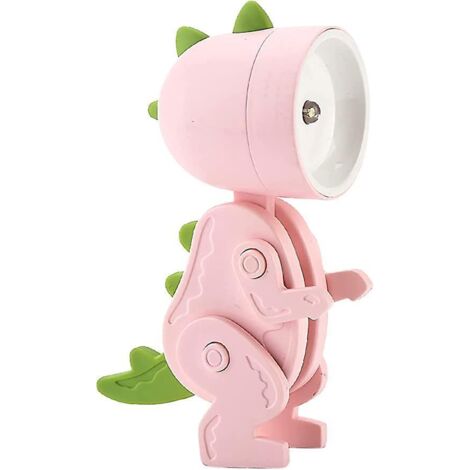 mini Veilleuse Dinosaure (rose), Veilleuse Mignonne De Dessin Anim Diy, Lampe De Bureau Led Portable Avec Support De Tlphone Rglable, Convient Aux
