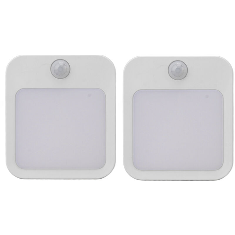 Jeffergarden Mini veilleuse LED blanche chaude avec capteur de mouvement, 2 pièces, veilleuse à luminosité réglable, prise ue 110-220V