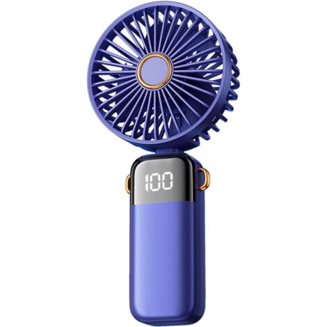 Mini ventilador de cuello eléctrico portátil para interiores y exteriores, reducción de ruido, motor de turbina silencioso, velocidad del viento ajustable, soporte para teléfono tipo C