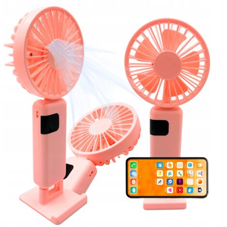 Mini ventilador de escritorio de mano silencioso, plegable y potente, 3000 mAh, USB-C