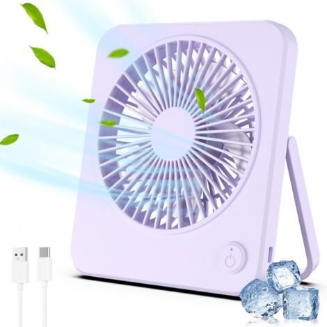 Mini ventilador de escritorio portátil con enchufe USB, 3 velocidades, ángulo ajustable, silencioso, potente ventilación, pequeño ventilador de viaje.