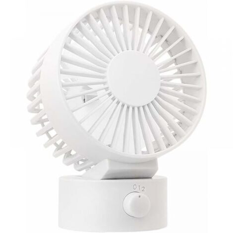 Mini ventilador de escritorio silencioso, portátil y personal, con puerto USB, para oficina, hogar, estudio y dormitorio - Blanco