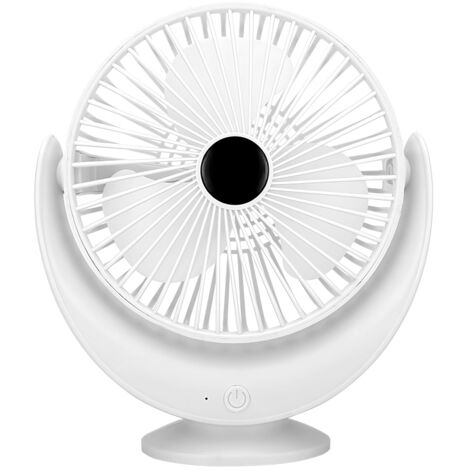 Mini ventilador de escritorio USB, silencioso, con rotación de 360° y ángulo ajustable, portátil y recargable, 3 velocidades.