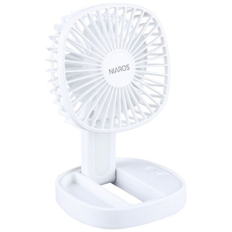 Mini ventilador de mano plegable Coober con luz USB recargable Blanco